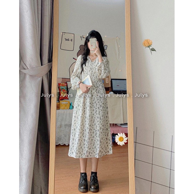 Váy babydoll hoa nhí 2 màu