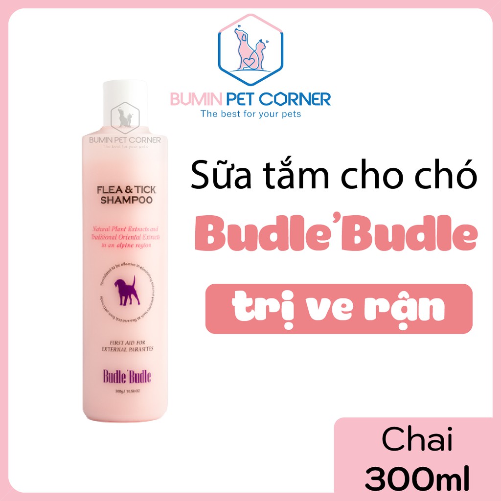 Sữa tắm ngừa ve rận cho chó Budle Budle chai 300ml