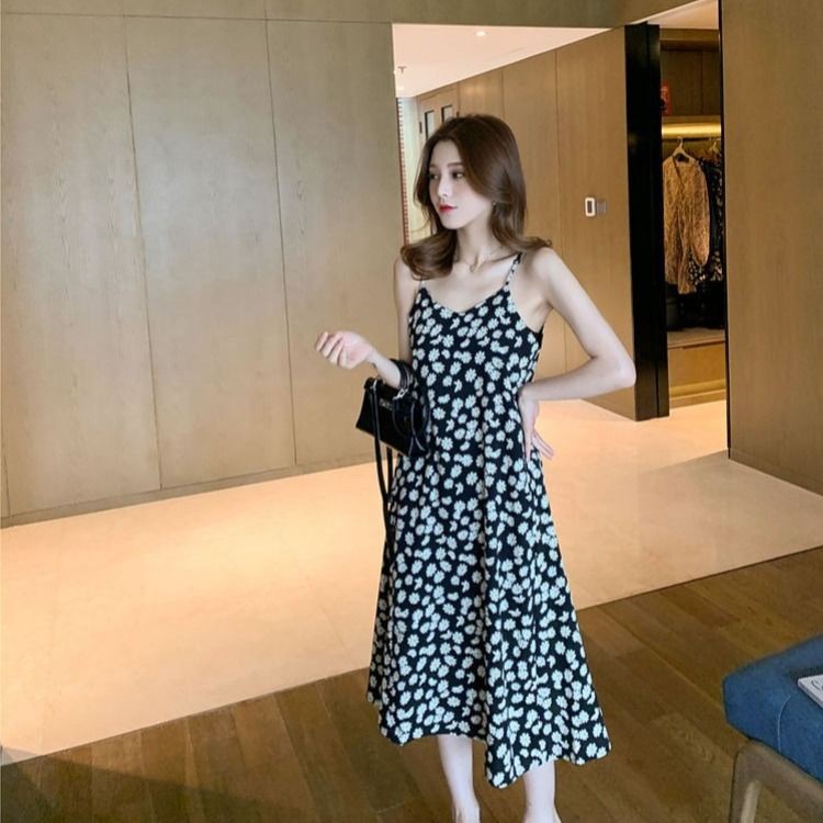 Đầm Hai Dây In Họa Tiết Hoa Cúc Thời Trang Cho Phụ Nữ | BigBuy360 - bigbuy360.vn
