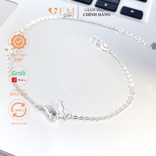 Lắc chân bạc nữ Gem silver, vòng chân bạc hình bướm hồ điệp xinh xắn