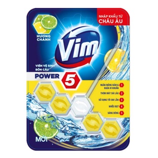 Viên Tẩy Bồn Cầu Vim Power 5 Hương Chanh 55G