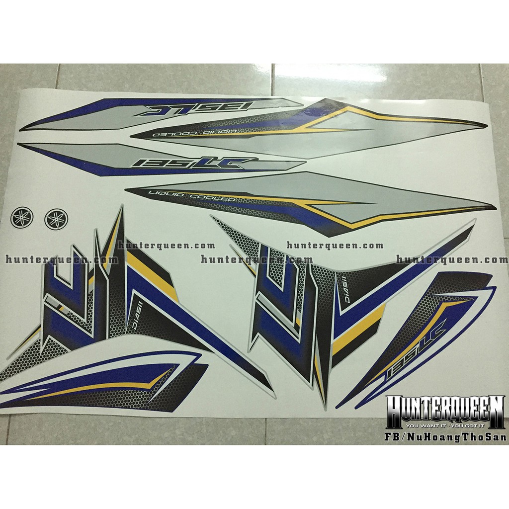 Exciter rời 2011 tem LC tổ ong - Tem rời cho xe đen bạc - Tùy chỉnh theo yêu cầu - Tem chế Exciter chất lượng cao