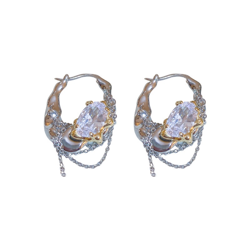 Bông Tai Đính Đá zircon Thời Trang Hàn Quốc Cá Tính