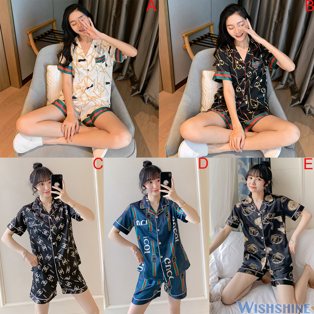 Bộ Đồ Ngủ Lụa Satin Phong Cách Hàn Quốc Thời Trang Cho Nữ Size M-2Xl