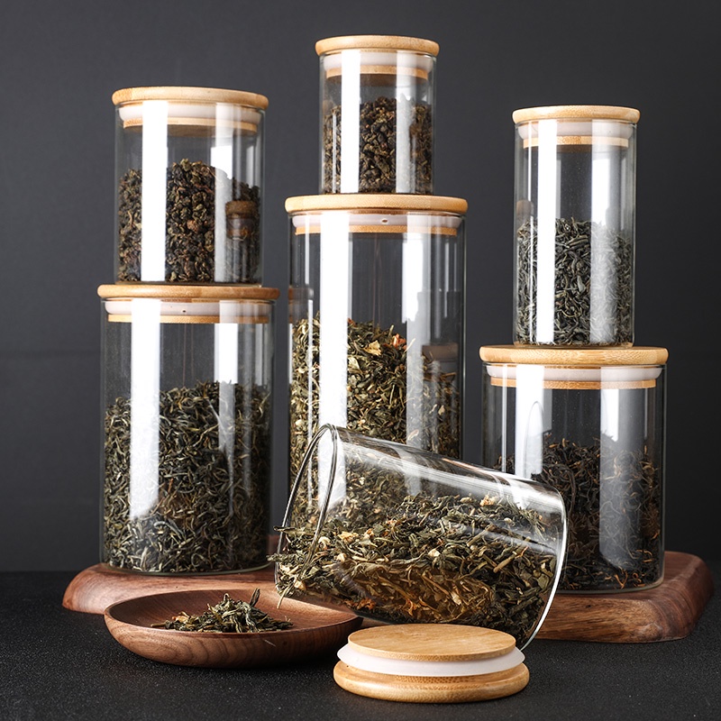 [VIDEO THẬT] Hũ tròn, Bình Thuỷ Tinh Nắp Gỗ, Lọ Đựng Gia Vị, Đồ Khô Kín Nước, Chống Ẩm, Dung Tích 260 - 1200ml | BigBuy360 - bigbuy360.vn