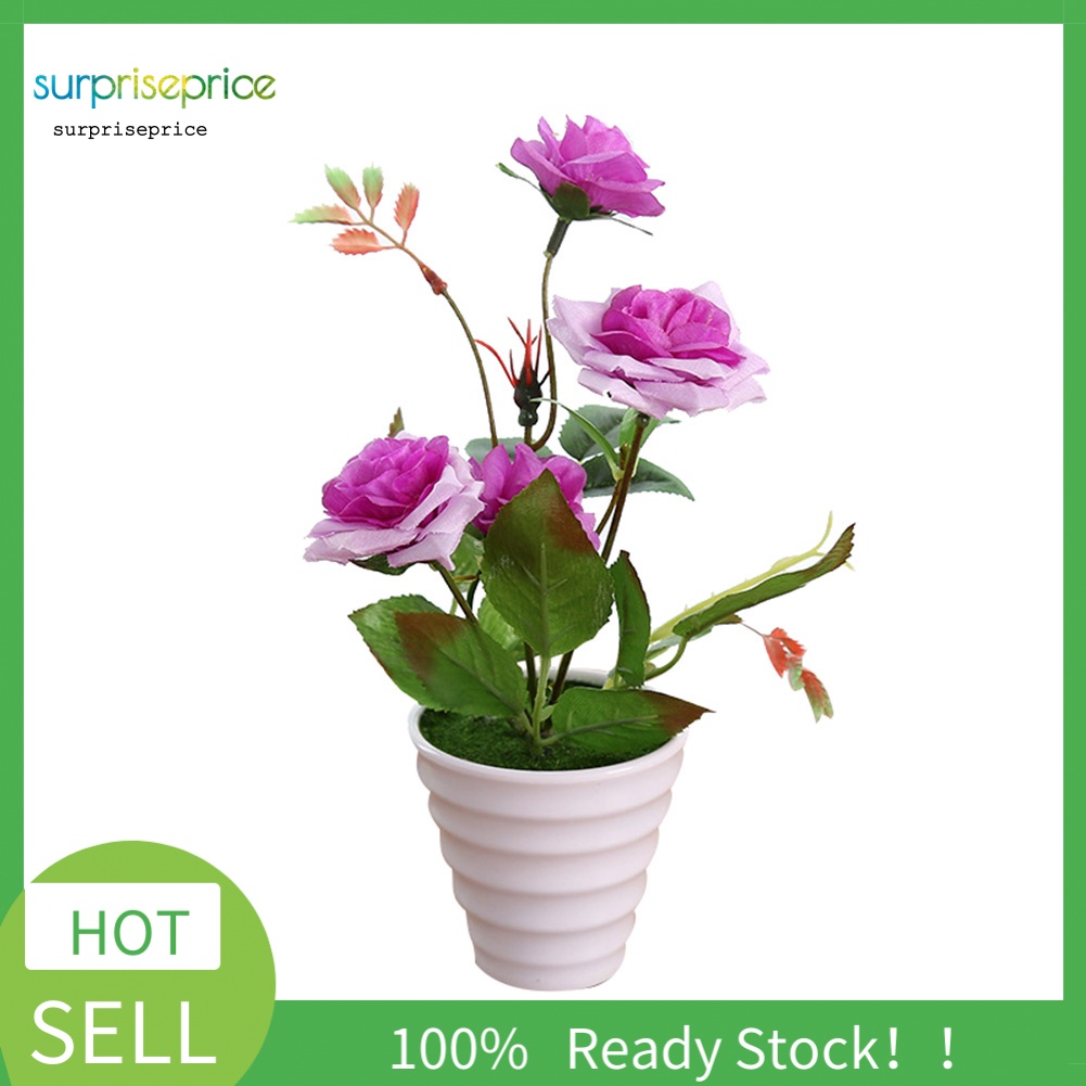 1 Cây Hoa Hồng Nhân Tạo Dùng Cho Trang Trí Văn Phòng, Phòng Khách, Vườn Cây