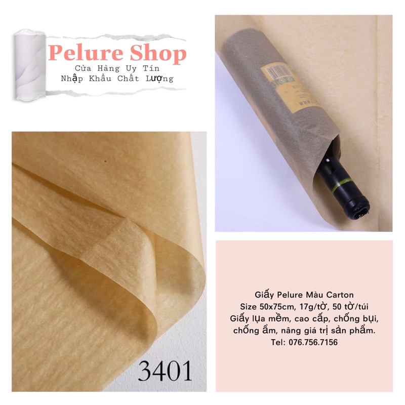 Giấy Pelure Màu Carton size 50*75cm  3401