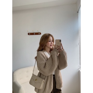 Áo len cardigan không khuy A-3077, áo len cardigan len dệt dày dặn