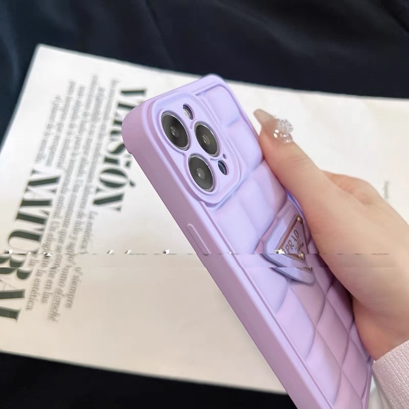 Ốp Điện Thoại tpu Hình Vuông Màu Tím Xinh Xắn Cho iphone 14promax 14plus13 pro max ins12 pro max x / xs max11 pro max xsmax