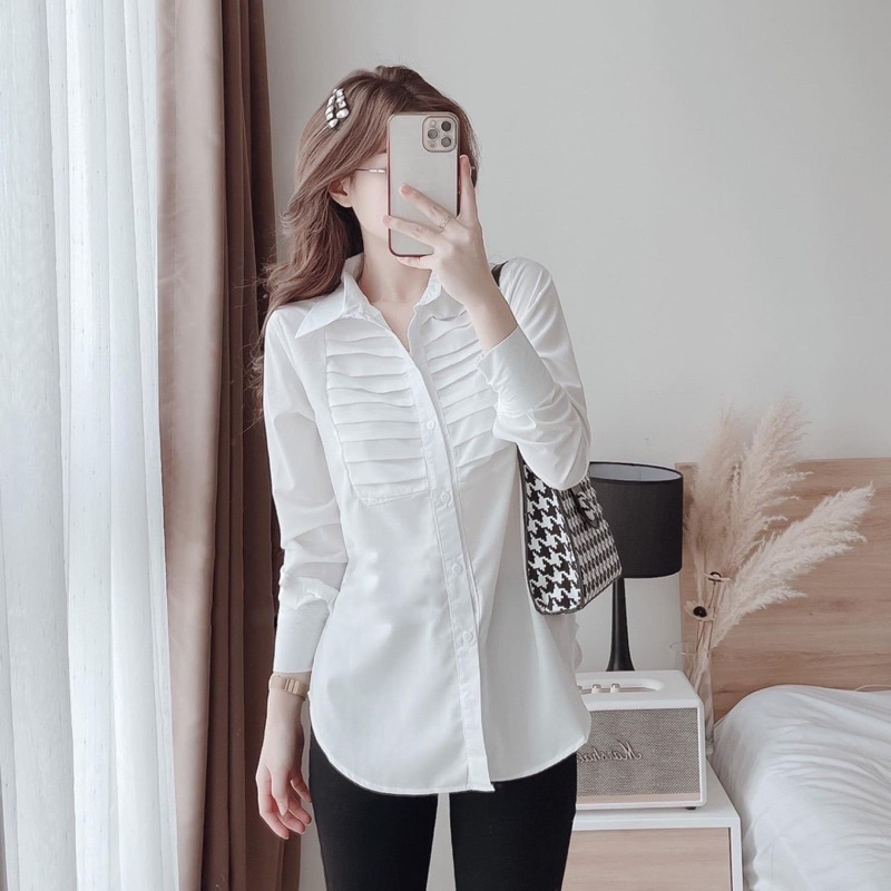 Áo sơ mi trắng nữ áo kiểu nữ Hàn Quốc chất vải mềm mát cao cấp - Mã A614 | WebRaoVat - webraovat.net.vn