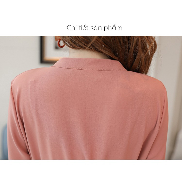 Váy bầu phối buộc nơ cổ có khóa mở sau sinh cho bé ti w101