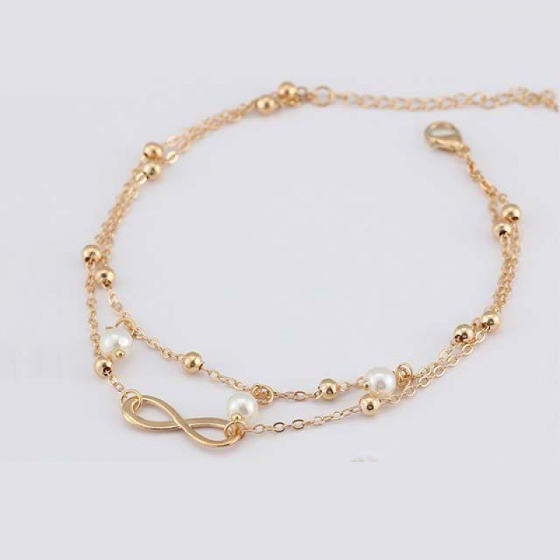 Lắc đeo chân thời trang kèm châu trắng Tiluca VC03