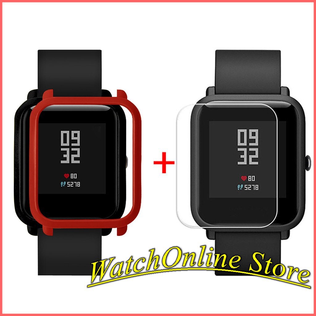 Combo ốp viền bảo vệ Amazfit Bip + bộ dán màn chống xước