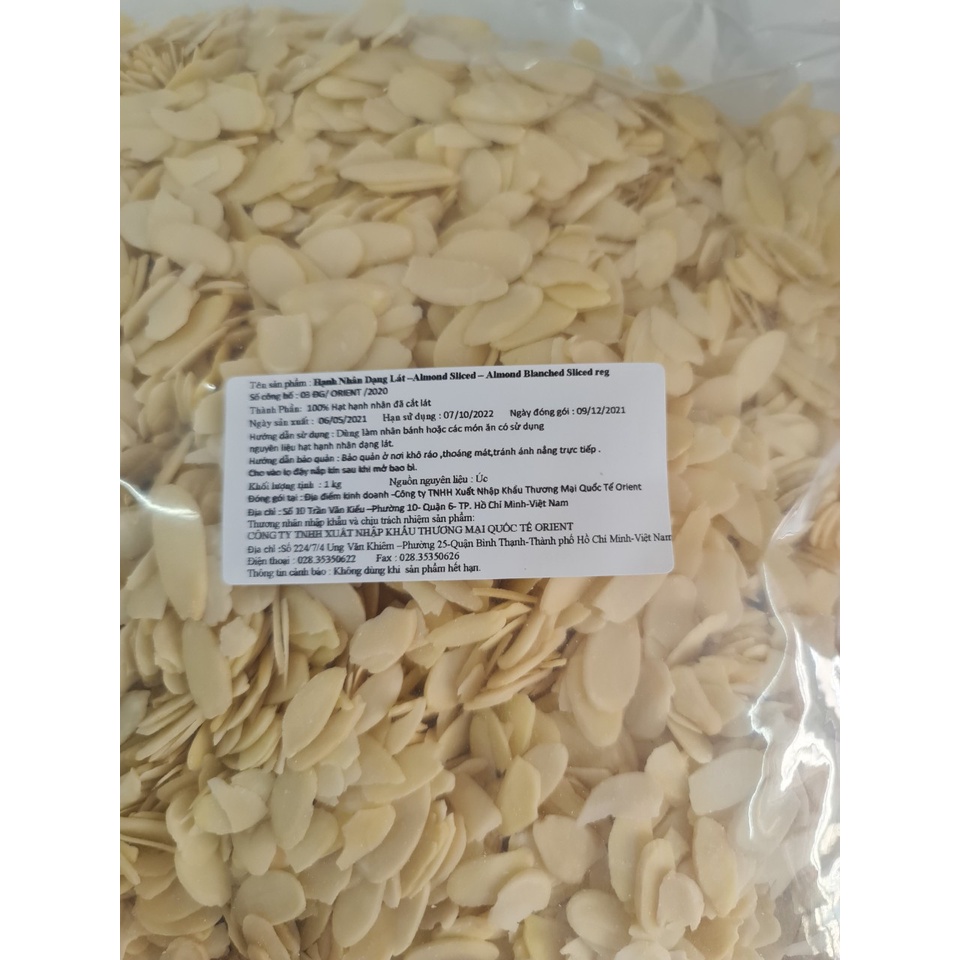 [GÓI 1 KG] HẠNH NHÂN CẮT LÁT [Australia] ORIENT Almond Slices (ori-hk)