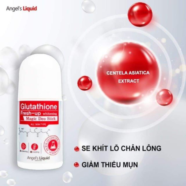 Lăn Khử Mùi Làm Trắng Da Angel's Liquid Glutathione Fresh-up Whitening Magic Deo Stick 60ml