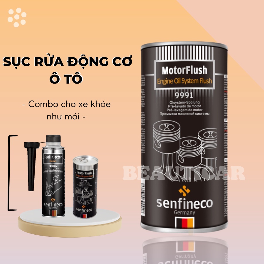 Súc rửa động cơ ô tô Senfineco 9991 Motor Flush Engine Oil System Flush 443MLtẩy sạch cặn bẩn tiết kiệm nhiên liệu