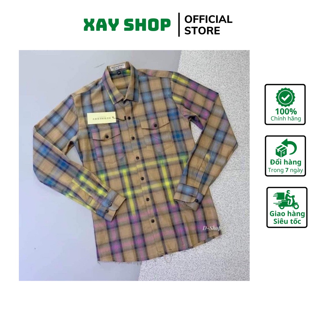 Áo Sơ Mi Nam BBR Dài Tay Kẻ Sọc Caro Loang Cao Cấp Chất Vải Cotton Thoáng Mát Thiết Kế Trẻ Trung