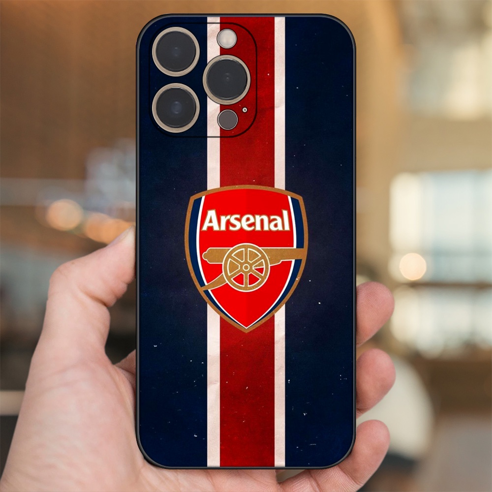 Ốp lưng iPhone 13 Pro dẻo đen cạnh vuông in hình Arsenal FC