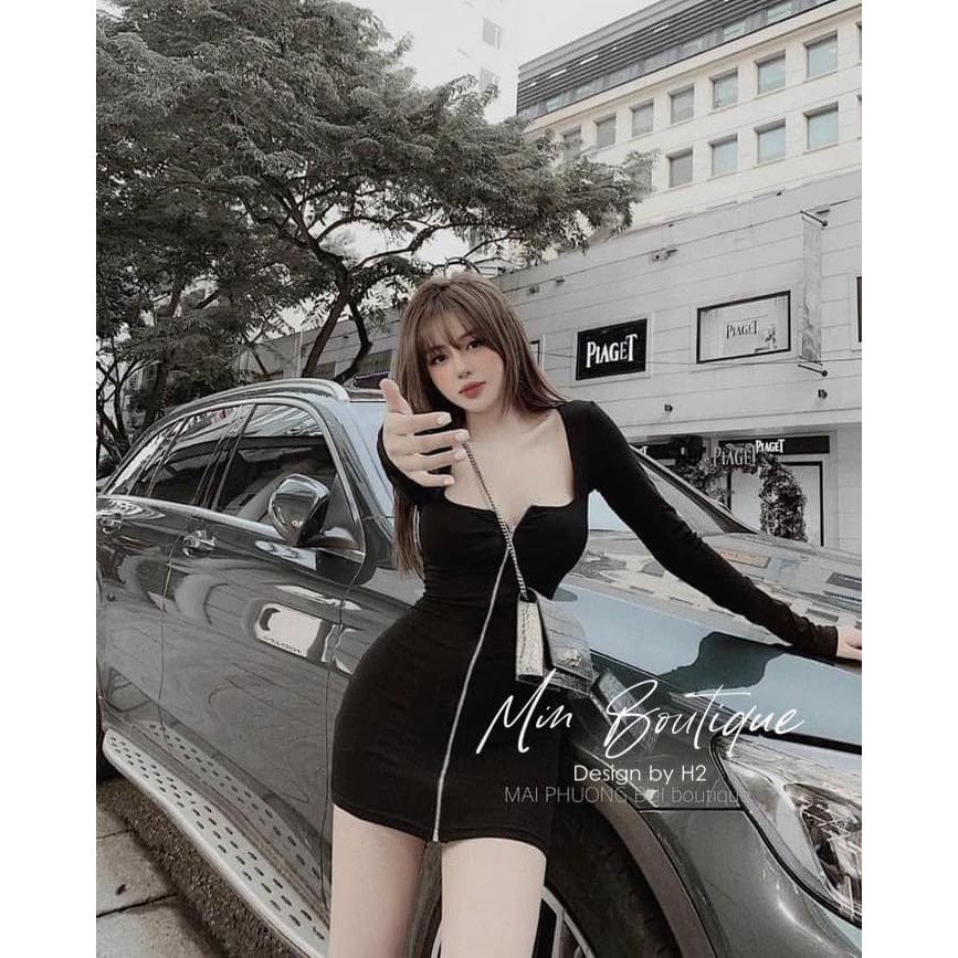[Mã FAMAYWA2 giảm 10K đơn 50K] Đầm body thun khoá vàng #105k ath31 | BigBuy360 - bigbuy360.vn