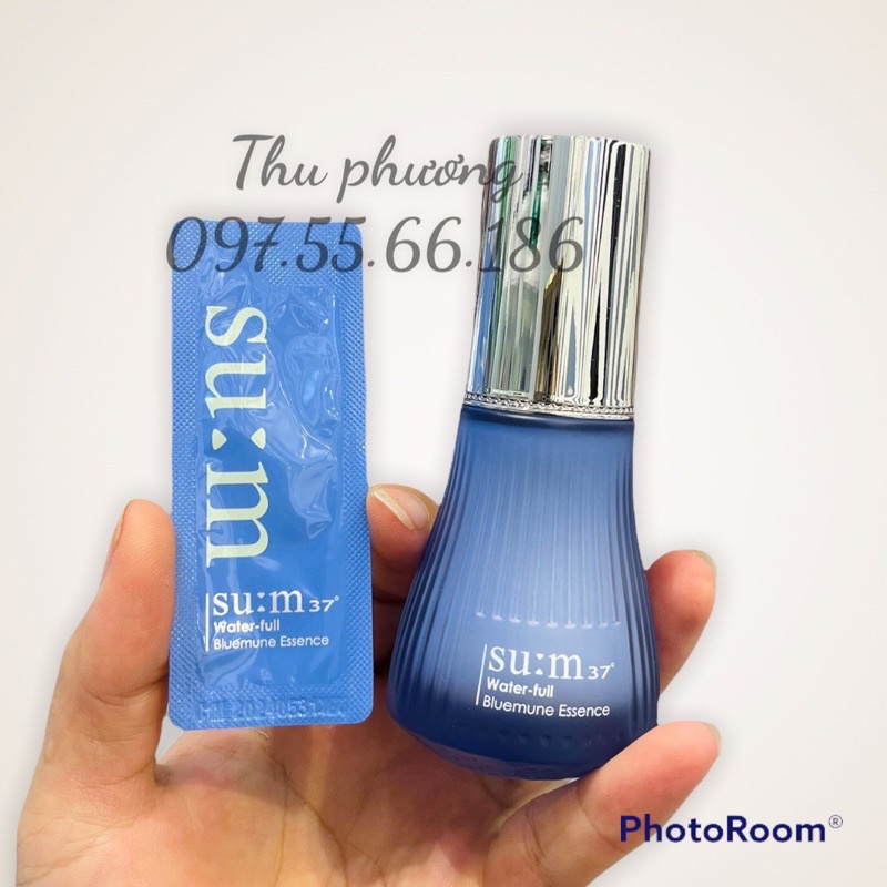 combo 10 gói Gói tinh chất cấp nước giảm mụn tăng sức khỏe làn da Su:m37 Water full Bluemune Essence 1ml