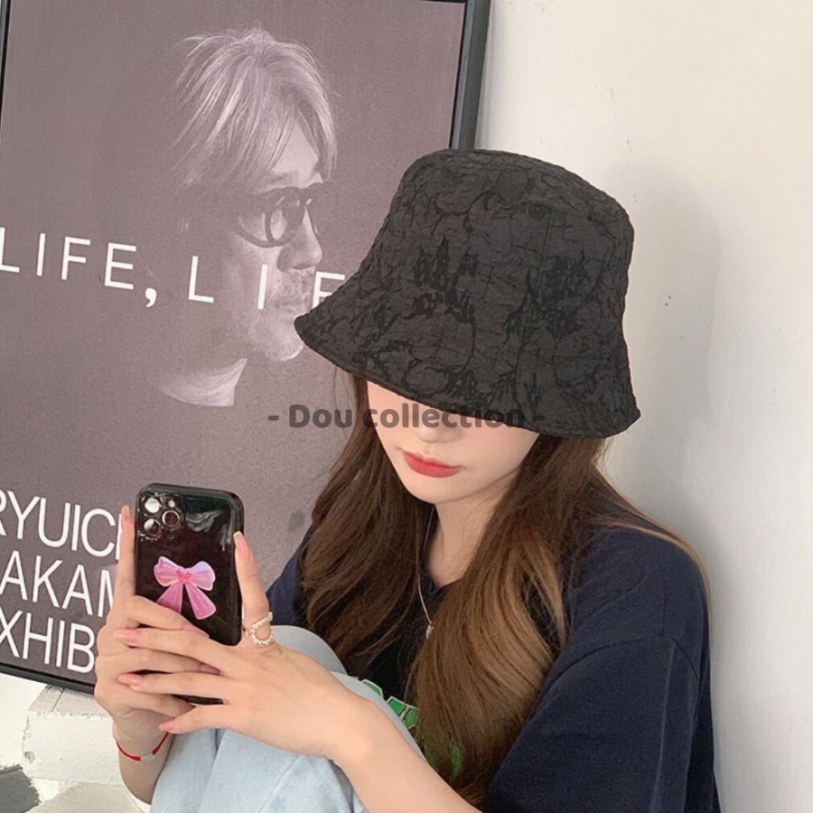 [Nowship2h] Mũ Bucket (Mũ xô) Unisex Retro trơn phối nhúng bèo phong cách Nhật Bản - Chất liệu Polyeste - Mã NV046
