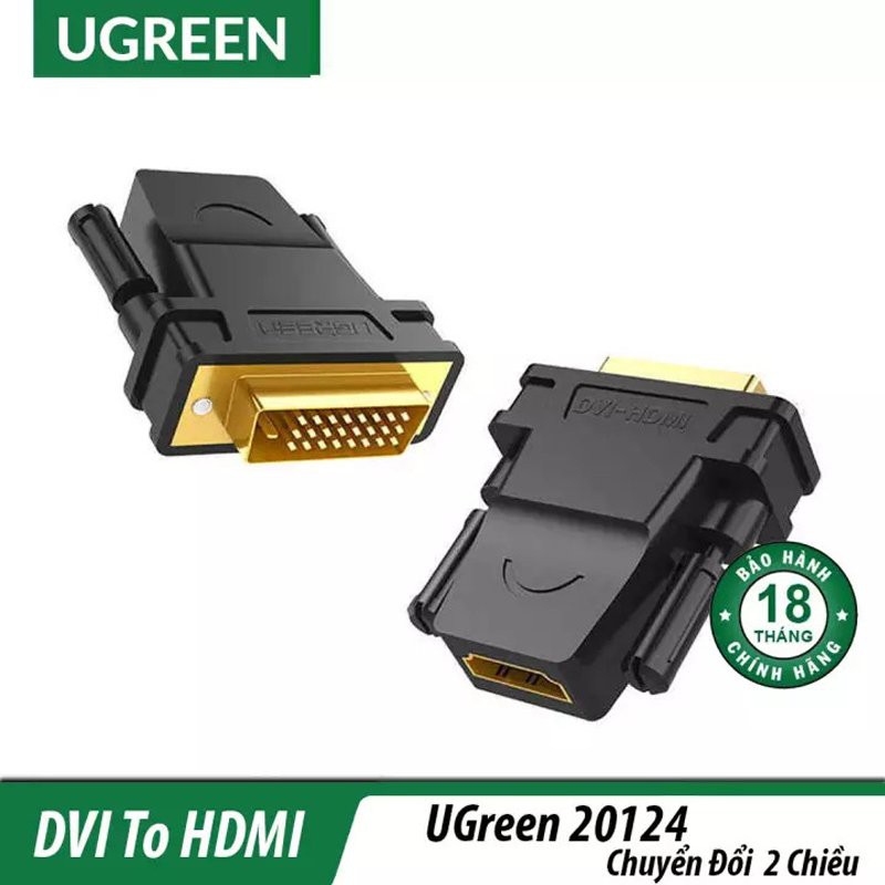 Đầu Chuyển Đổi HDMI Sang DVI D 24+1 Ugreen 20124 Chính Hãng màu đen