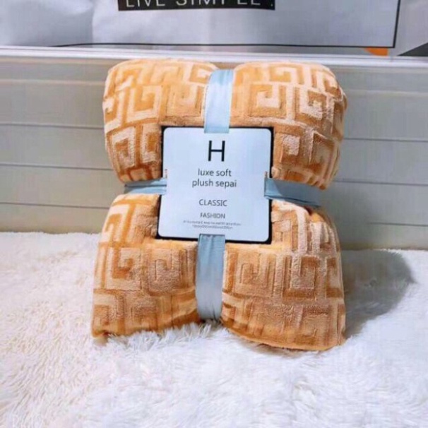 CHĂN LÔNG CỪU LUXURY CLASSIC Họa Tiết Chữ Vạn, Chăn cừu ULTIMATE cao cấp mới nhất 2021, Kích Thước 2m x2m3 - Hàng uy tín