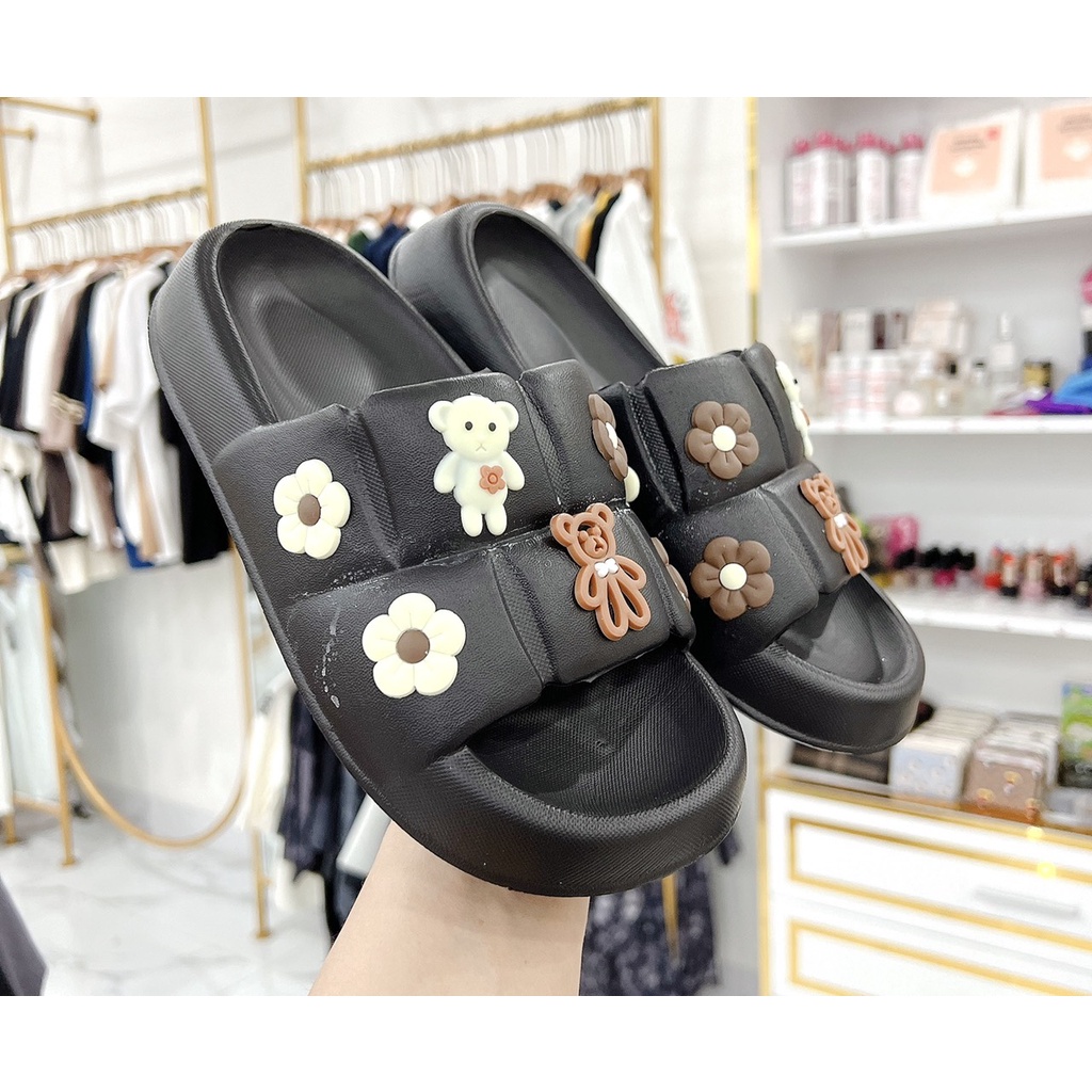 Dép Bành Mì Vân Nổi Stik Đế Cao Nam Nữ Unisex Độn Đế CHất Cao Su Non Mềm Nhẹ