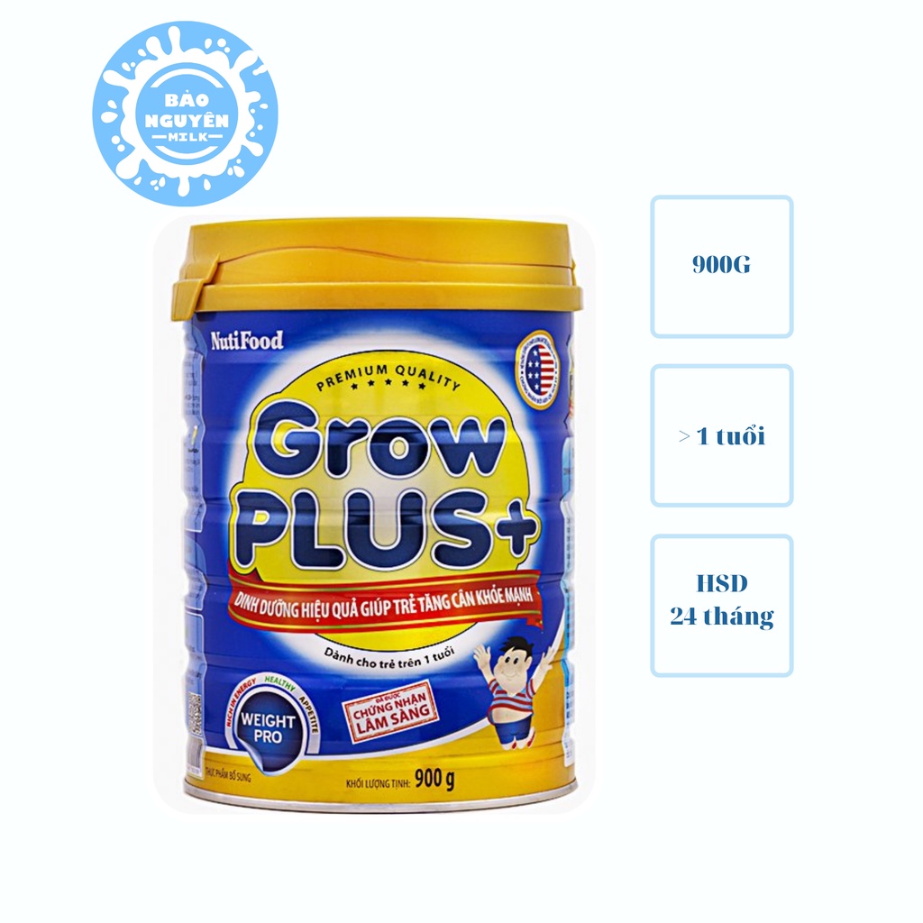 [SỮA GIÚP TRẺ TĂNG CÂN] Sữa bột NutiFood Grow plus Xanh 900g