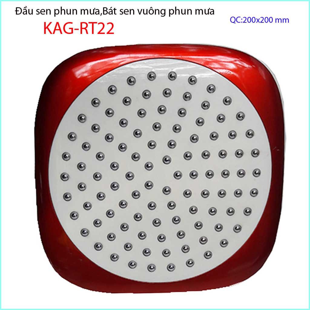 Bát sen tắm đứng 20x20 cm KAG-RT22, đầu sen phun mưa nước đều thiết kế mới thời trang sang trọng tuyệt đẹp