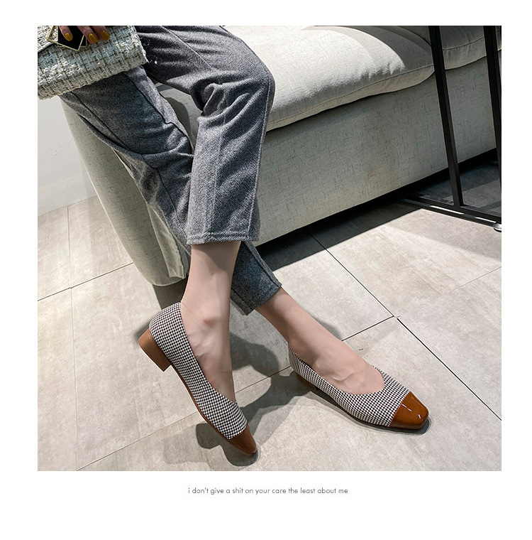 IELGY Giày búp bê mũi vuông thời trang dành cho nữ