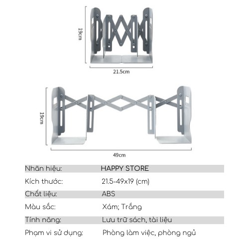 Kệ sách để bàn đa năng, nhỏ gọn và có thể gấp gọn/kéo dài giúp tăng khả năng lưu trữ