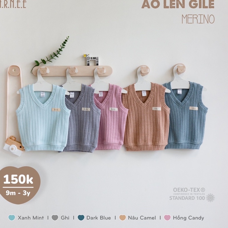 Áo ghi lê len HRNEE MERINO cho bé yêu
