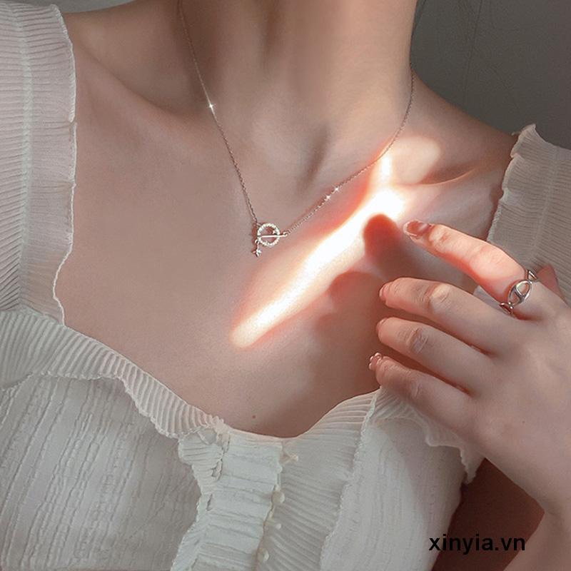 Vòng cổ Mặt Hình Hành Tinh Mặt Trăng Ngôi Sao Pha Lê Thời Trang Cho Nữ