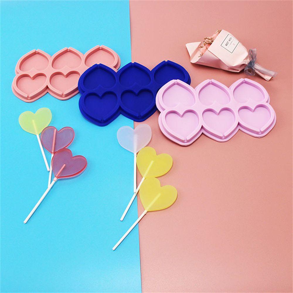 LEISURE Khuôn Silicone Làm Kẹo Mút Hình Tròn / Ngôi Sao / Trái