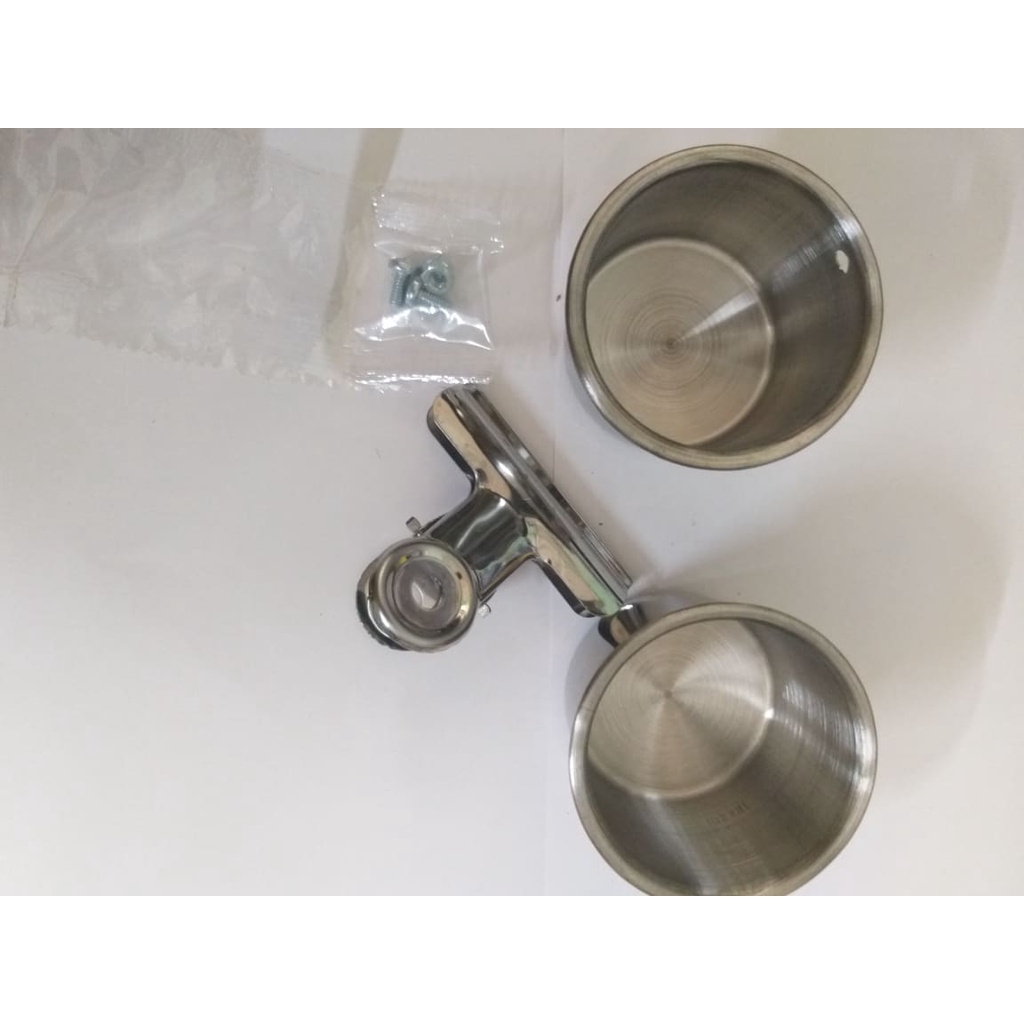 Cóng inox đôi đựng thức ăn và nước uống cho vẹt