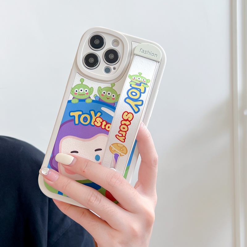 Ốp Điện Thoại Họa Tiết Hoạt Hình Gấu Hồng Kèm Dây Đeo Cổ Tay Chống Sốc Cho Iphone