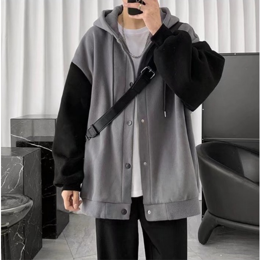 Áo Khoác Hoodie Dáng Rộng Phong Cách Hàn Quốc Thời Trang Cho Nam Giới simple áo khoác unisex hoodie