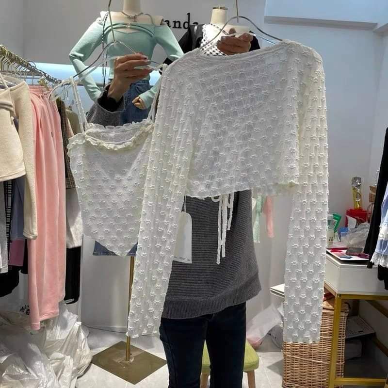 Sét áo 2 dây + áo cadigan hàng QC