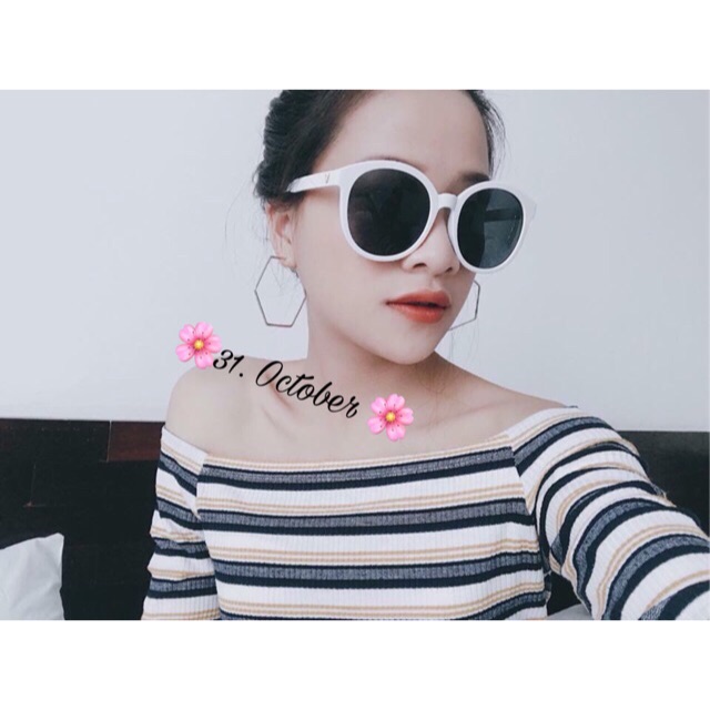 Kính Râm Nam Nữ Đi Biển Đi Chơi Chụp Ảnh Sống Ảo Che Nắng Form To Rộng (CÓ CHỮ V) KR1 | BigBuy360 - bigbuy360.vn