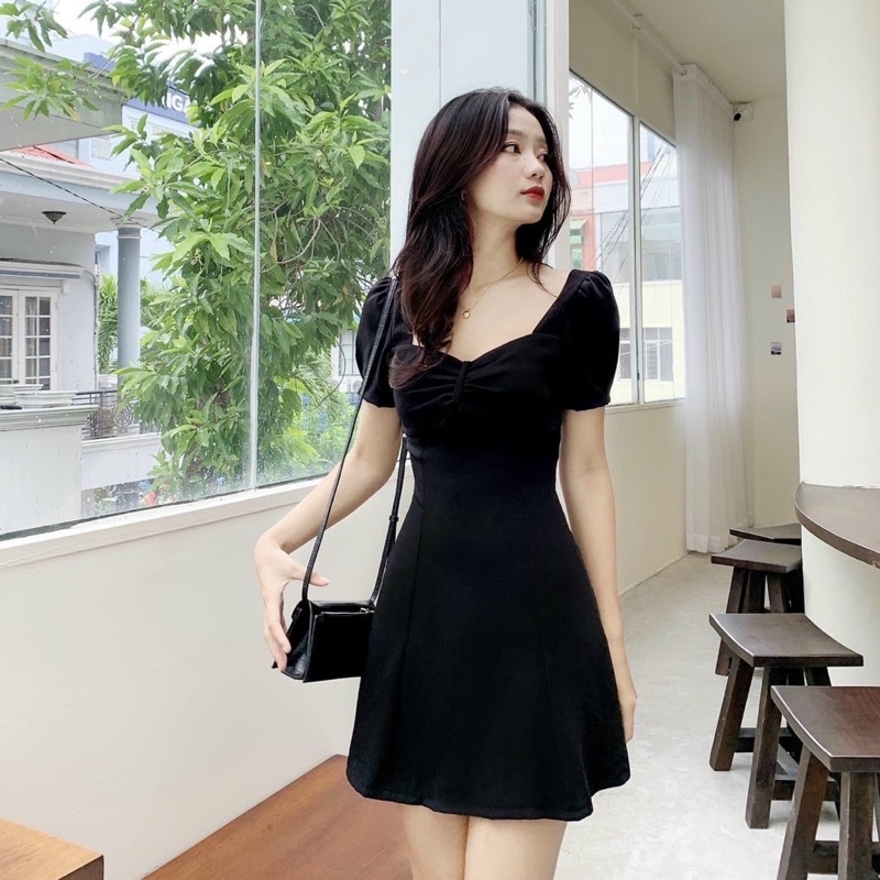 Đầm váy nhúng ngực form ngắn 3 màu