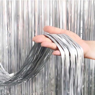Rèm kim tuyến 1mx2m màu vàng bạc ( trang trí sinh nhật)