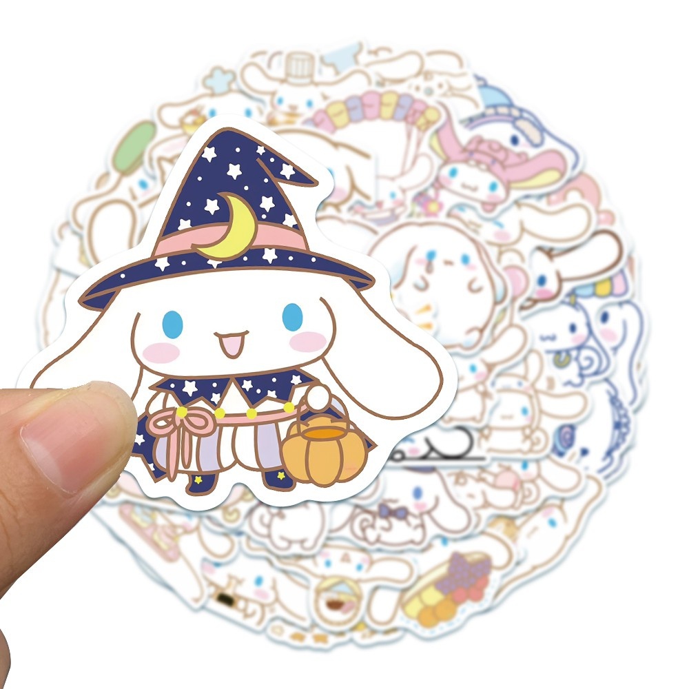 Set 50 sticker hình dán thỏ trắng Cinnamoroll chống thấm nước