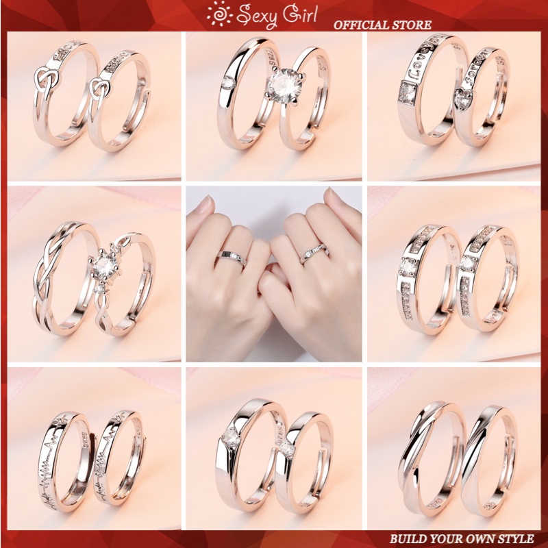 Nhẫn Bạc 925 Đính Đá Lượn Sóng Sáu Móng Đơn Giản Quyến Rũ Phong Cách Hàn Quốc Cho Nam Và Nữ