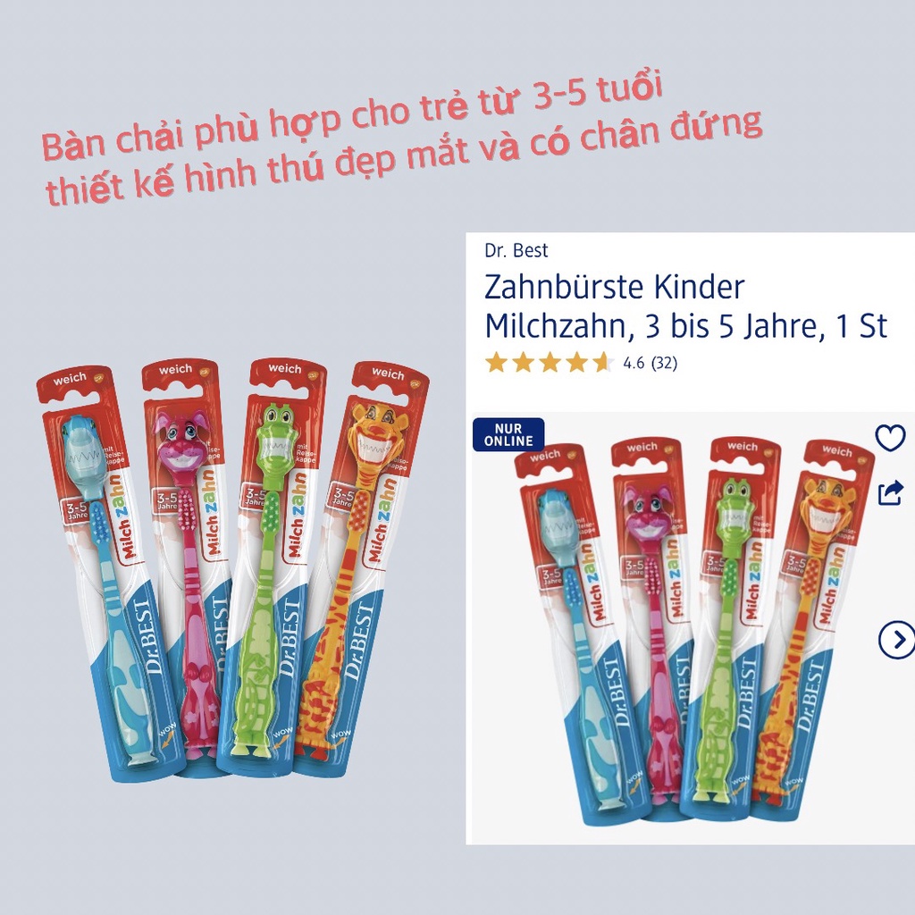 Dr. Best bàn chải răng dùng cho cả gia đình & trẻ em - hàng Đức