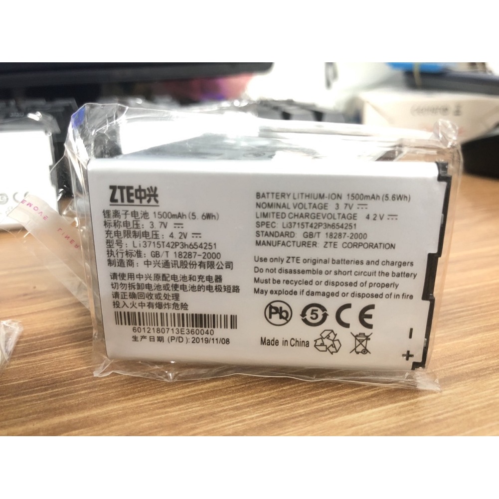 PIN CHO PHÁT WIFI ZTE MF60, MF61, MF62, MF63, MF65 - PIN WIFI ZTE DUNG LƯỢNG 1500MAH