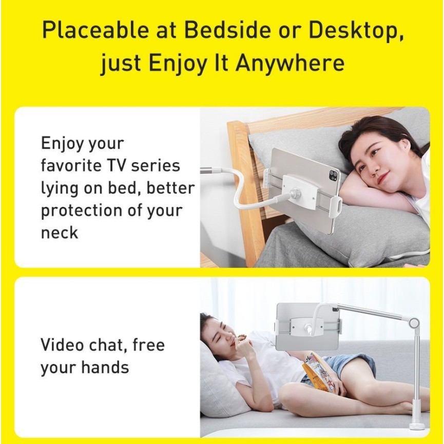 Kẹp đầu giường giữ Ipad và Điện thoại Xem Phim 360 độ chính hãng Baseus