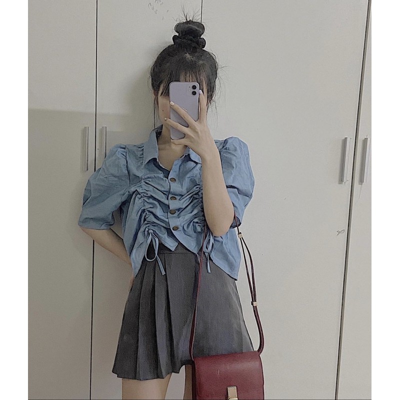 áo croptop dây rút ulzzang