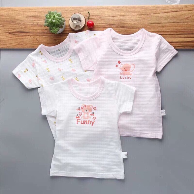 Combo 3 áo xuất Nhật cho bé trai/gái 1-6 tuổi (11-19kg) - 100% cotton