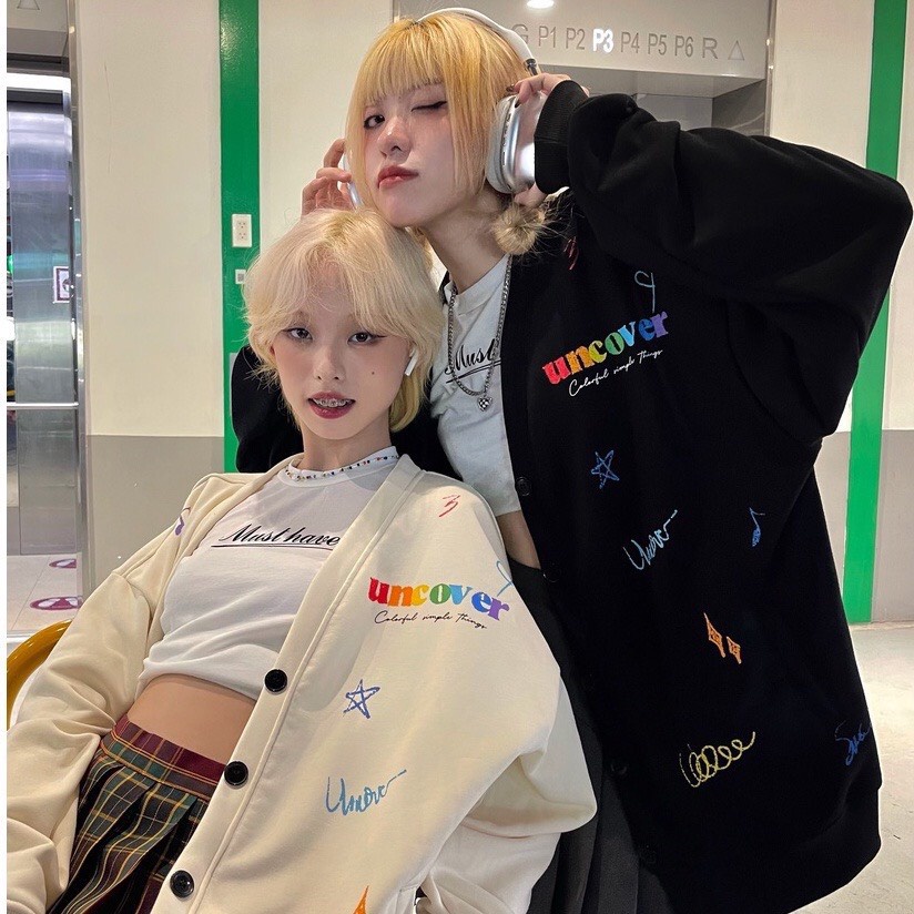 Áo Khoác Cardigan Uncover Form Rộng Unisex